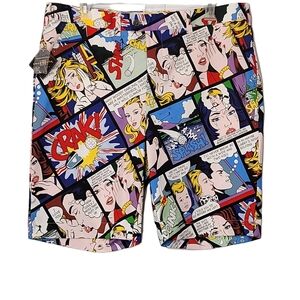 Loudmouth Crack S Flat Front Comic Golf Shorts Men's 40